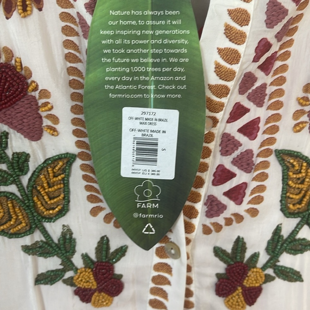 Farm Rio Off White Embroidered Maxi Dress - Picture 11 of 11